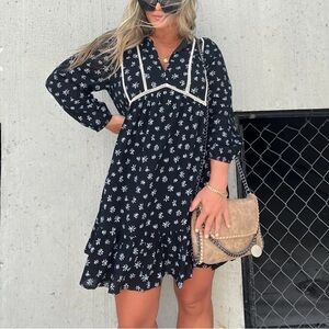 Woven floral mini dress